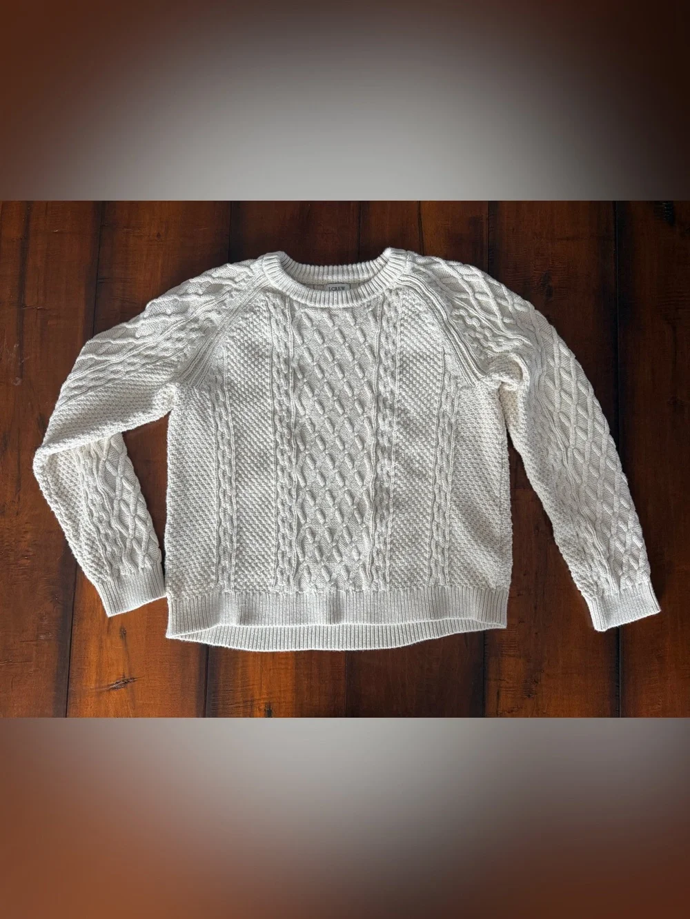 J. Crew Cream Cable Crewneck Sweater